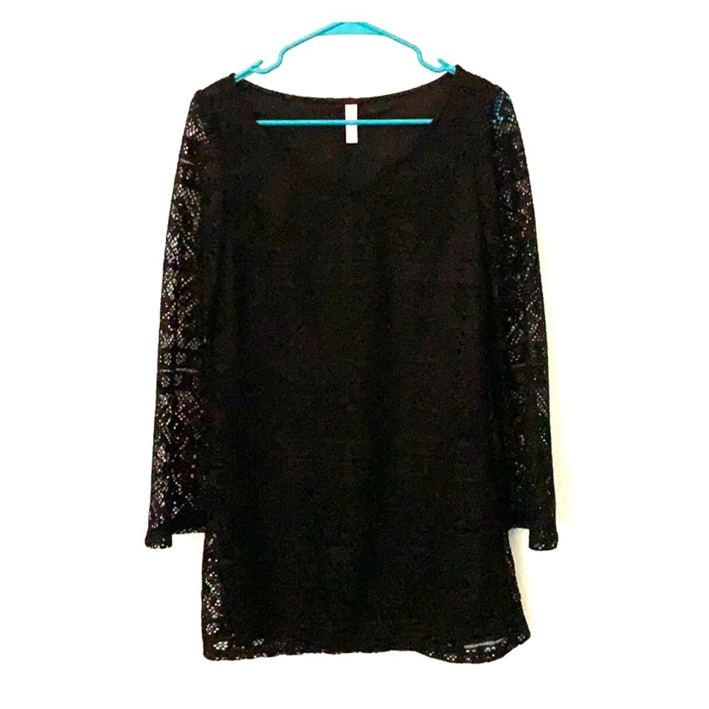 Lacy, Bell-sleeve Dress